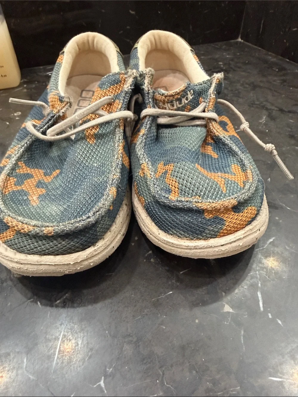 Hey Dude Boys Wally Canvas Slip-On Shoes in Camo - Size Y1-L2